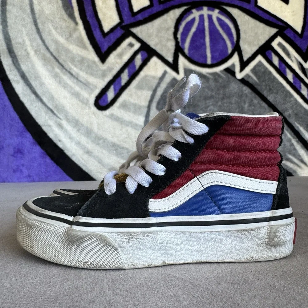 Size 11c - Vans Black/Chilipepper Easy Logo Sk8-Hi Shoes Kids